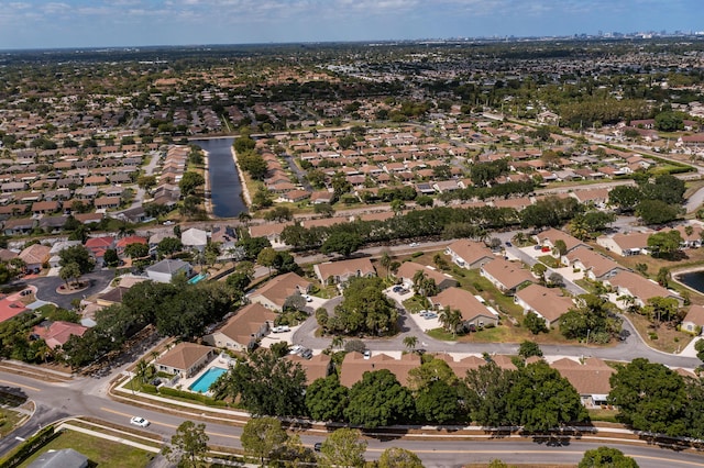 drone / aerial view with a residential view