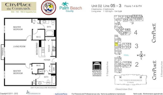 720 S Sapodilla Ave Unit 105, West Palm Beach, FL 33401 - home floor plan