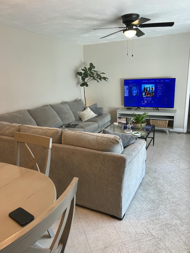 95 E E Ct, Royal Palm Beach, FL 33411 - living area with ceiling fan