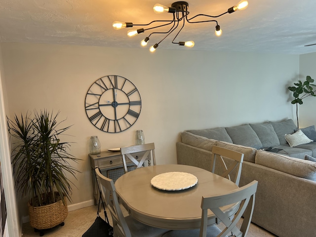 95 E E Ct, Royal Palm Beach, FL 33411 - dining room with a chandelier and light colored carpet