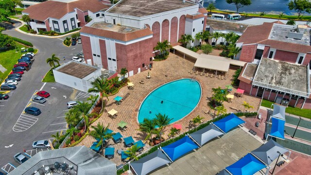 432 Grantham Unit B, Deerfield Beach, FL 33442 - drone / aerial view of a pool area