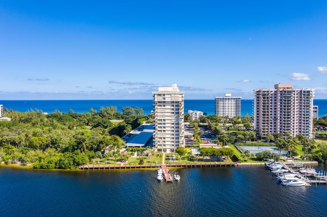 2121 N Ocean Blvd Unit 404W, Boca Raton, FL 33431 - drone / aerial view with a water view