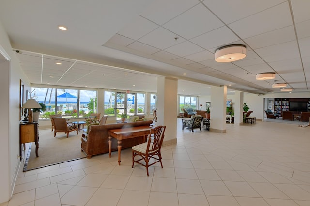 3101 S Ocean Blvd Unit 220, Highland Beach, FL 33487 - common area with a paneled ceiling and recessed lighting