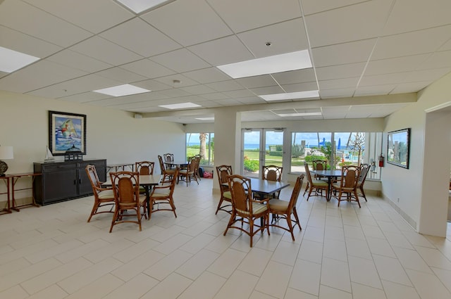 3101 S Ocean Blvd Unit 220, Highland Beach, FL 33487 - dining space with a paneled ceiling