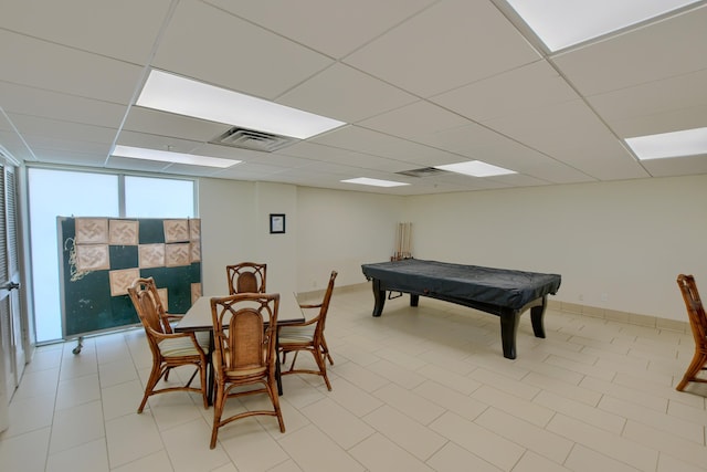 3101 S Ocean Blvd Unit 220, Highland Beach, FL 33487 - playroom with billiards and a drop ceiling