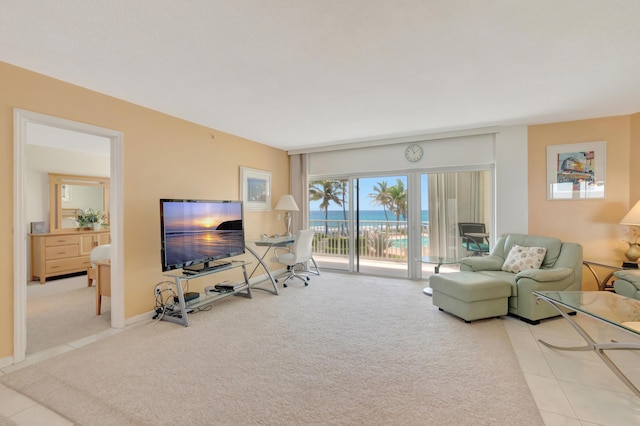 3101 S Ocean Blvd Unit 220, Highland Beach, FL 33487 - carpeted living area featuring tile patterned flooring