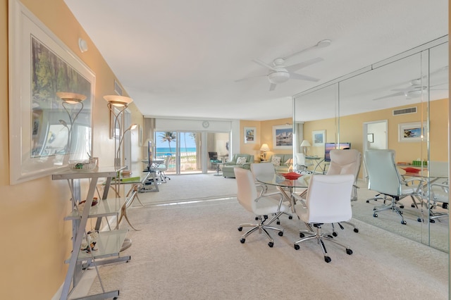 3101 S Ocean Blvd Unit 220, Highland Beach, FL 33487 - carpeted home office featuring ceiling fan