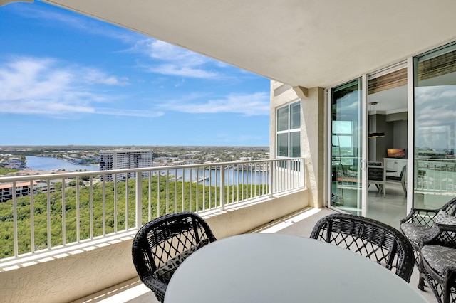 3740 S Ocean Blvd Unit 1602, Highland Beach, FL 33487 - balcony featuring a water view