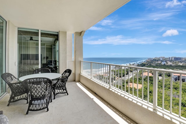 3740 S Ocean Blvd Unit 1602, Highland Beach, FL 33487 - balcony featuring outdoor dining area and a water view