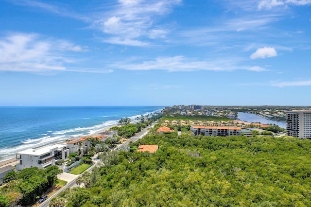 3740 S Ocean Blvd Unit 1602, Highland Beach, FL 33487 - birds eye view of property featuring a water view and a beach view