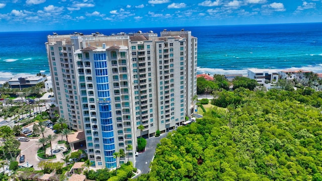 3740 S Ocean Blvd Unit 1602, Highland Beach, FL 33487 - drone / aerial view featuring a water view