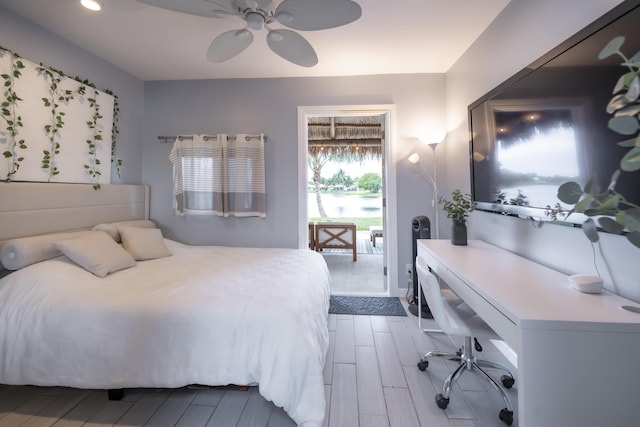 45 Misty Meadow Dr, Boynton Beach, FL 33436 - bedroom featuring wood finished floors, ceiling fan, and recessed lighting