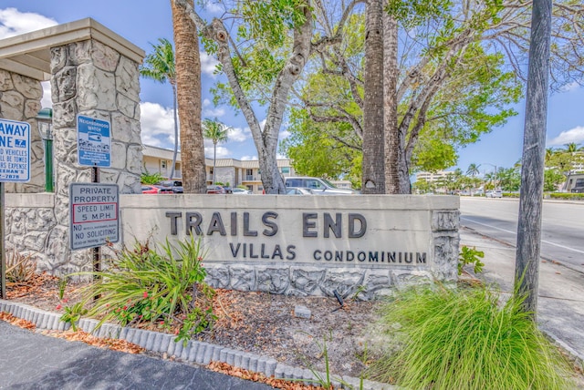view of community sign