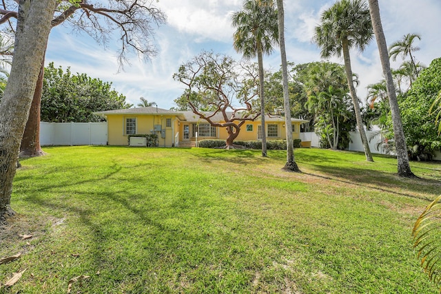 view of yard featuring fence