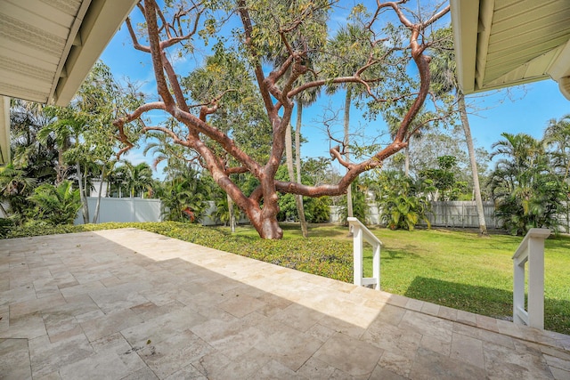 view of patio featuring a fenced backyard
