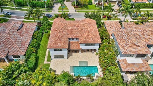 aerial view with a residential view
