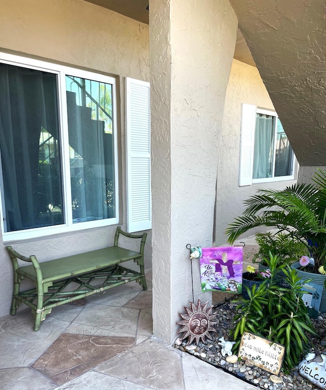view of home's exterior with stucco siding
