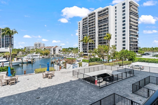 view of property's community featuring a water view