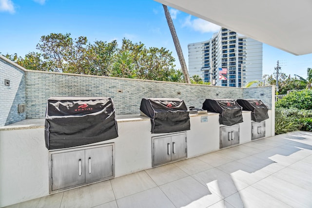 view of patio featuring area for grilling and grilling area