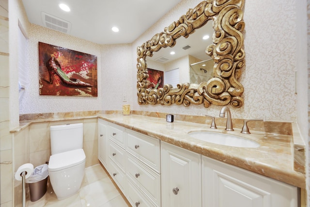 300 SE 5th Ave Unit 2050, Boca Raton, FL 33432 - full bathroom featuring walk in shower, vanity, toilet, and visible vents