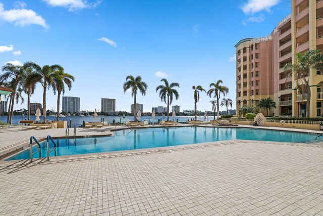 300 SE 5th Ave Unit 2050, Boca Raton, FL 33432 - community pool featuring a view of city and a patio