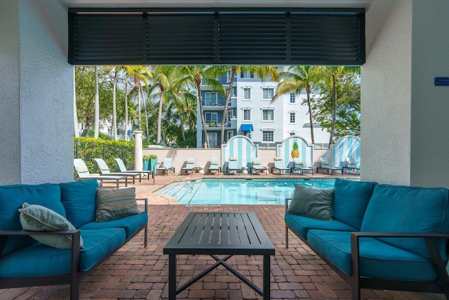 255 NE 3rd Ave Unit 2501, Delray Beach, FL 33444 - pool featuring outdoor lounge area, fence, and a patio area