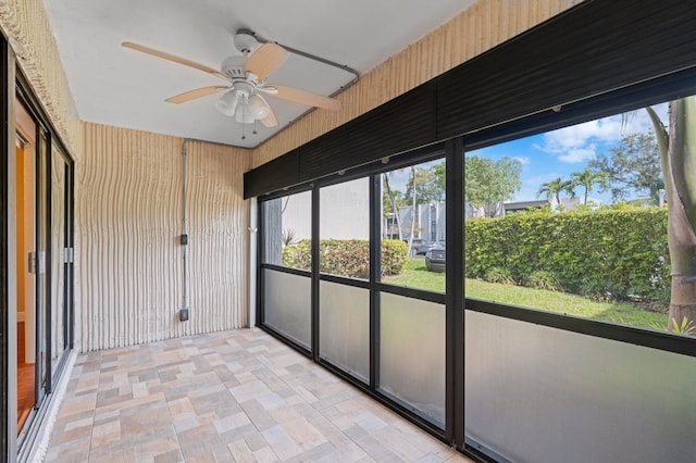 6534 Spring Bottom Way Unit 123, Boca Raton, FL 33433 - unfurnished sunroom featuring a ceiling fan