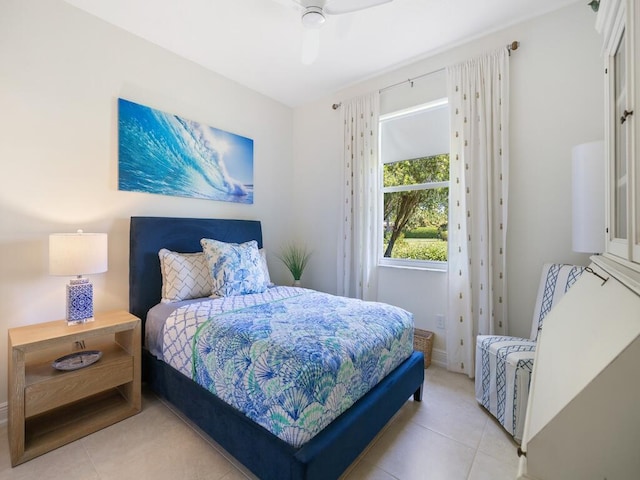 6000 Venetto Way, Vero Beach, FL 32967 - bedroom featuring baseboards, light tile patterned floors, and a ceiling fan