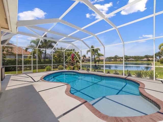 6000 Venetto Way, Vero Beach, FL 32967 - outdoor pool with a lanai, a patio area, and a water view