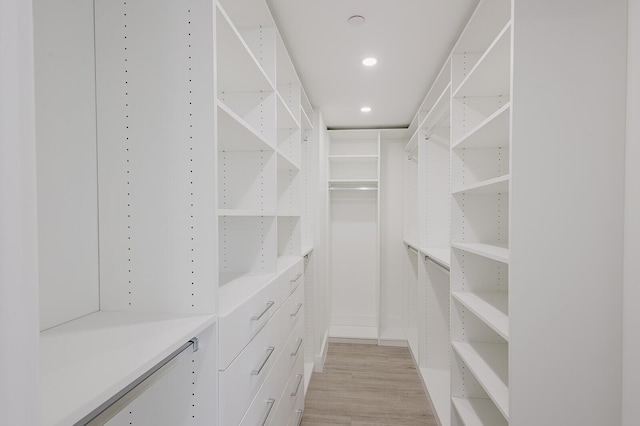 spacious closet with light wood finished floors