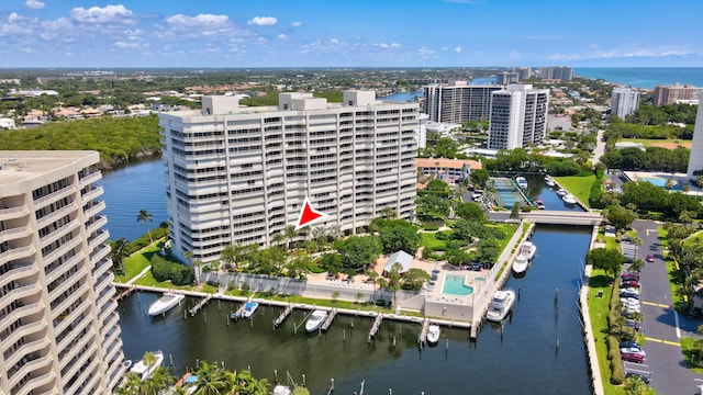 4201 N Ocean Blvd Unit 208, Boca Raton, FL 33431 - birds eye view of property featuring a view of city and a water view