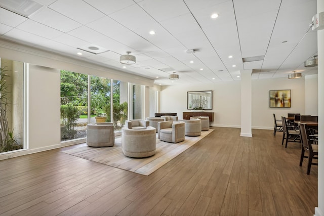 4201 N Ocean Blvd Unit 208, Boca Raton, FL 33431 - living room with baseboards, recessed lighting, and wood finished floors
