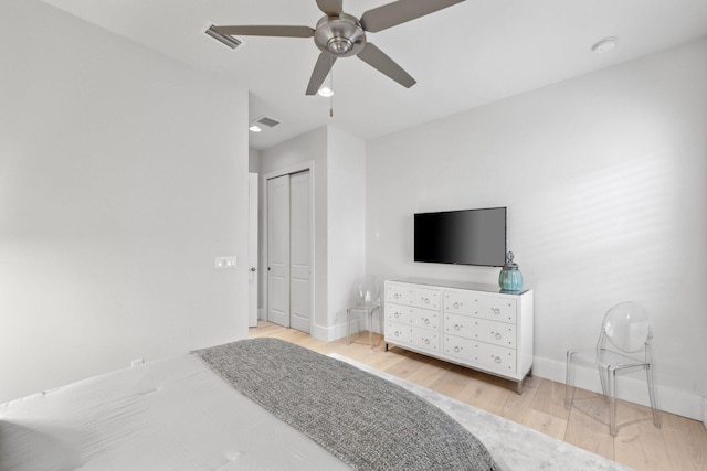 7339 NW 28th Way, Boca Raton, FL 33496 - bedroom featuring visible vents, ceiling fan, wood finished floors, and baseboards