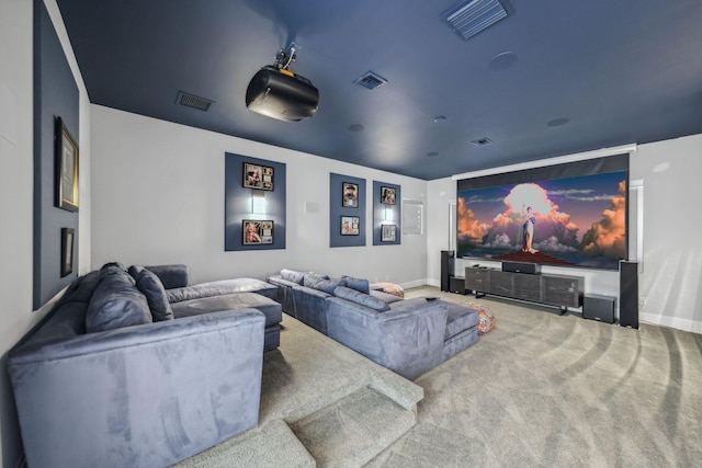 7339 NW 28th Way, Boca Raton, FL 33496 - cinema room featuring carpet floors, visible vents, and baseboards