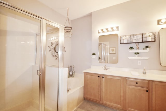 10520 SW Stephanie Way Unit 2204, Port Saint Lucie, FL 34987 - full bathroom with vanity, a garden tub, and a stall shower