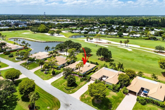 4511 Meadowlark Ln, Boynton Beach, FL 33436 - bird's eye view with a water view, golf course view, and a residential view