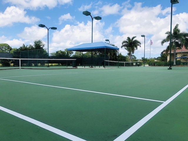 573 SW Saint Kitts St, Port Saint Lucie, FL 34953 - view of tennis court with a gazebo