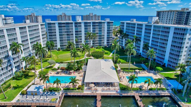3212 S Ocean Blvd Unit 404-A, Highland Beach, FL 33487 - dock featuring a water view