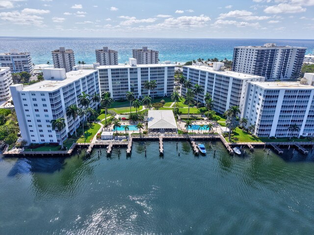 3212 S Ocean Blvd Unit 404-A, Highland Beach, FL 33487 - aerial view of a nearby body of water and a pool area