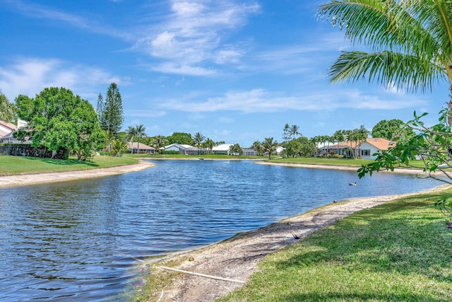 property view of water with a residential view