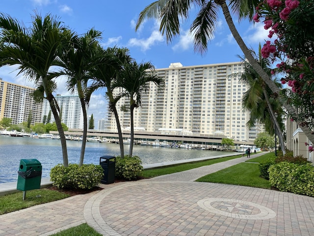 view of property's community featuring a water view