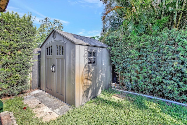 view of shed