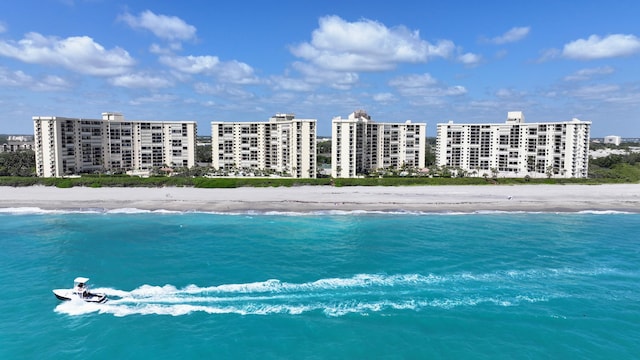 water view with a view of the beach