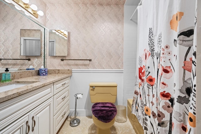 208 Cape Cod Cir, Lake Worth, FL 33467 - full bath featuring tile patterned flooring, toilet, vanity, and baseboards