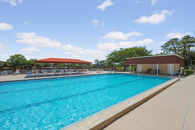 208 Cape Cod Cir, Lake Worth, FL 33467 - community pool featuring fence, a patio area, and a gazebo