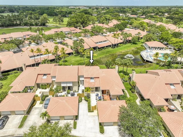 bird's eye view with a residential view
