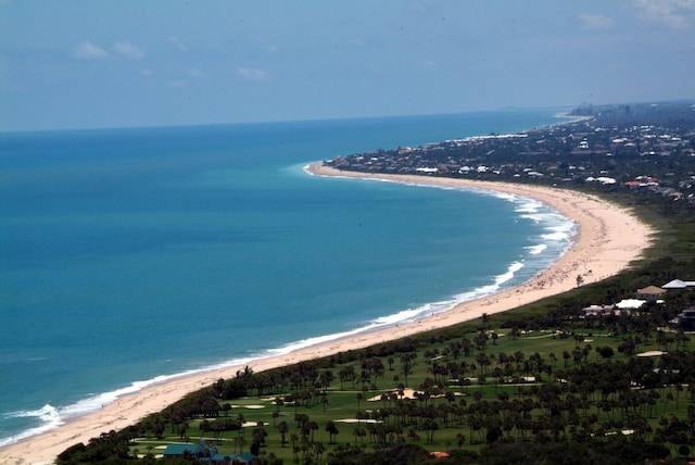 view of water feature with a view of the beach