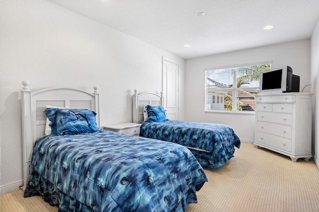 16330 Vintage Oaks Ln, Delray Beach, FL 33484 - bedroom with light carpet, baseboards, and recessed lighting