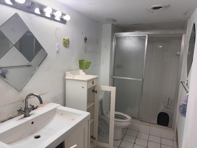 1400 Saint Charles Pl Unit 317, Pembroke Pines, FL 33026 - bathroom with a shower stall, tile patterned flooring, toilet, and vanity