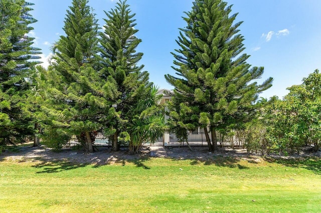 view of yard featuring fence